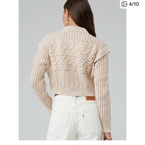 Minkpink Multi-Textured Cropped Knit Sweater Like New - XS - Picture 9 of 11